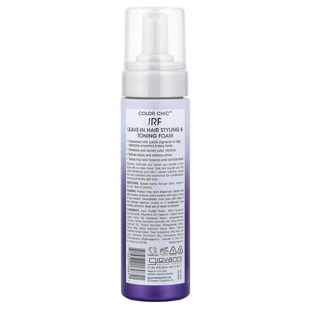 Color Chic™, Purple Leave-In Hair Styling & Toning Foam, 207Ml(7Fl Oz)