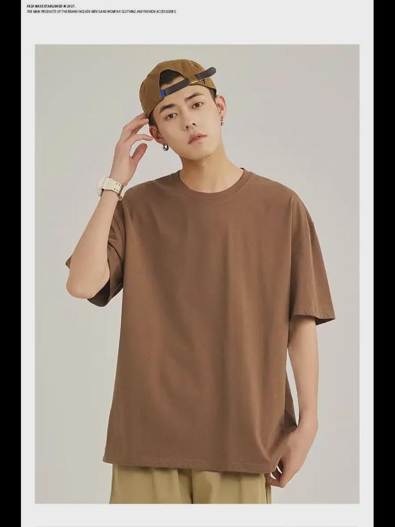 Camiseta unisex blanca de algodón puro de 230 g con hombros caídos