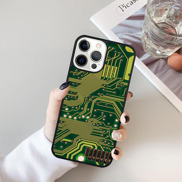 The Integrated Circuit Board Phone Case For iPhone 17 Air 16 16e 15 14 plus 11 12 13 Pro max Bumper Shell Cover coque