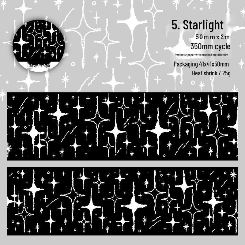 Twilight Sparkle Film Tape: Silver Light Series, 6 Styles, Firework Theme for DIY Decoration