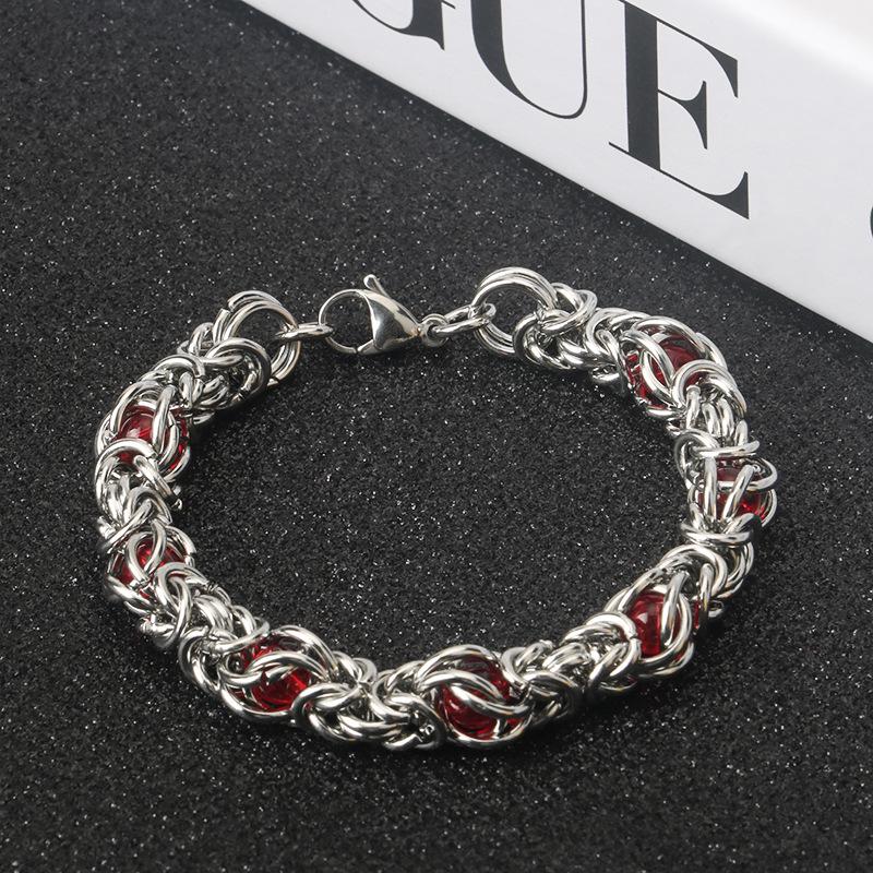 

Браслет из нержавеющей стали с высококлассным дизайном и титановыми бусинами для мужчин и женщин