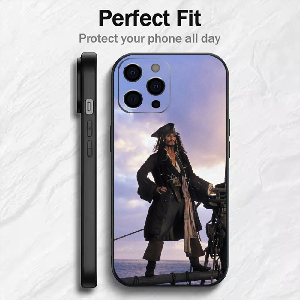 

The Captain J-Jack S-Sparrow Phone Case For iPhone17,16,15,14,13,12 Plus,Max Soft Silicone Black Cover iPhoneXSMAX