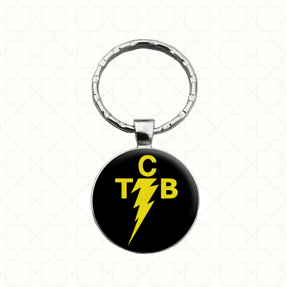 1PC TCB Lightning Rock Band Emblem Keychain Durable Yellow Lightning Style Car Keyring Accessories Souvenir Gift for Men Woman