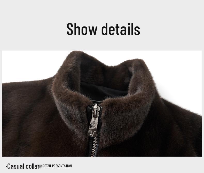 Men's Golden Mink Velvet Winter Coat 2025: Middle-Aged Fashion, Casual Warm Fleece Jacket, Loose Fit Outerwear