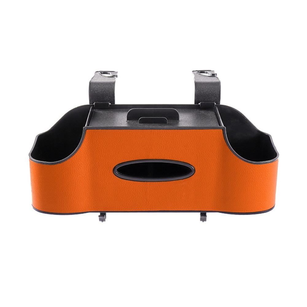 

1Pc Auto Interior Storage Car Tissue Box Holder with 2 Cup Holders 4 Color Backseat Organizer Creative Organizing Headrest Hooks помаранчевий