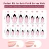 150Pcs Black French Tip Gel Nail Tips Short Coffin Shape Press on Nails Short for Women False Nails 15 Sizes