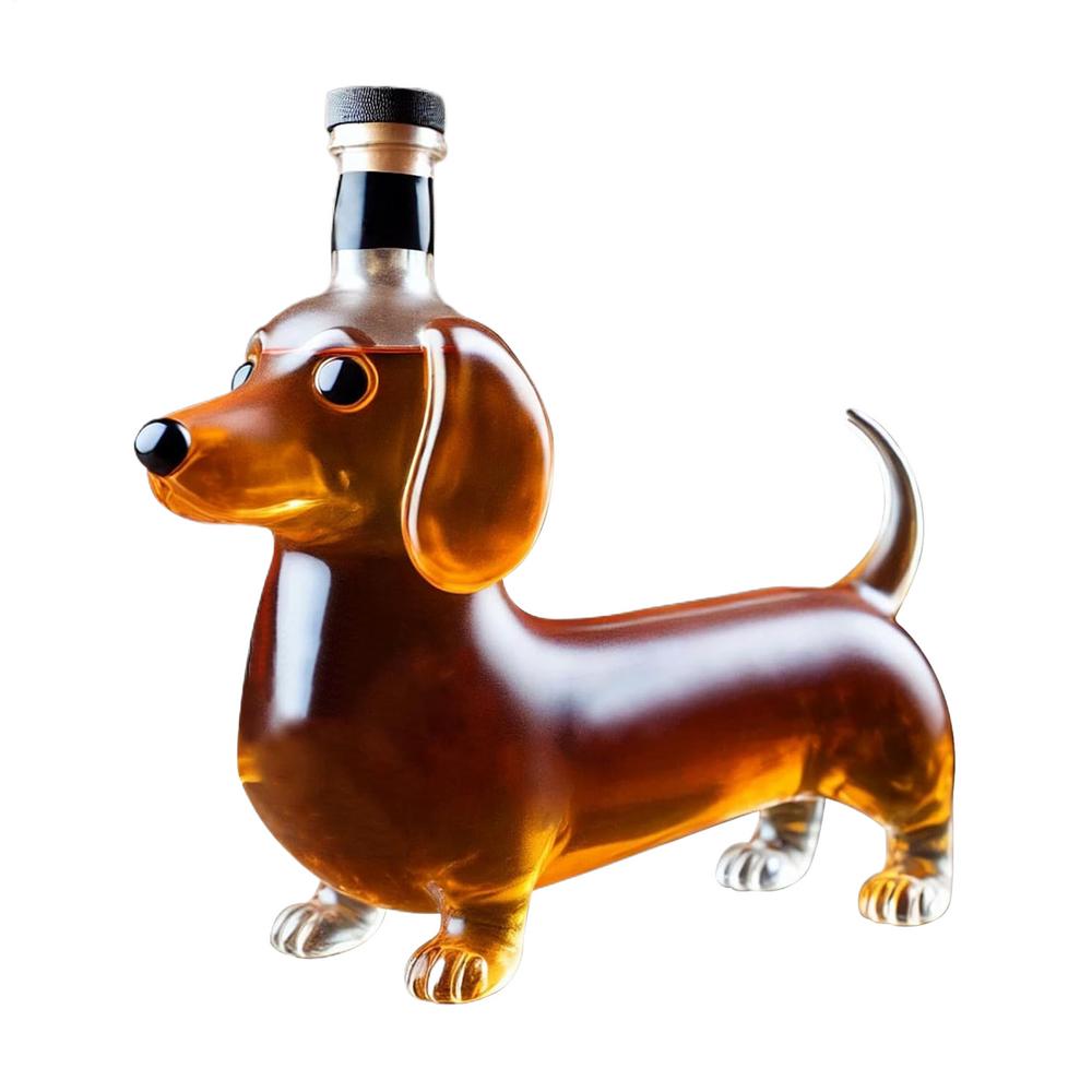 

Whiskey Bottles Glass Liquor Bottle Dachshund Dog Shape Decorative Decanter Animal Statue Wine Container for Birthday Christmas