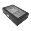 Watch Storage Box Waterproof Dustproof 4 Slots 3 Glasses Compartments Ring Layer Watch Case Organizer for Jewelry