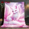 Elegant Pink Fox 2D Flat Pattern Flannel Blanket High Quality All Seasons Warmth and Comfort Perfect for Christmas Gifts.