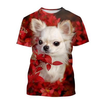 Summer Cute Pet Chihuahua 3D Printed T-shirt Men Women Animal Short Sleeve T-shirt Harajuku T-shirt
