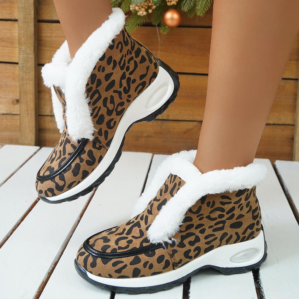 Large size snow boots for women, muffin thick-soled velvet to keep warm, women's cotton shoes for women