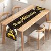Premium Birthday Table Runner In Black Gold Enhances Party Decors 180x35cm Table Cover Decoration Easy To Clean