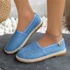 2024 New  Women's Contrast Paneled Footwear Flat Canvas Shoes Hemp Lazy Flats for Women