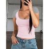 Women Black White Raglan Sleeve Square Neck Fitted Cropped T Shirt
