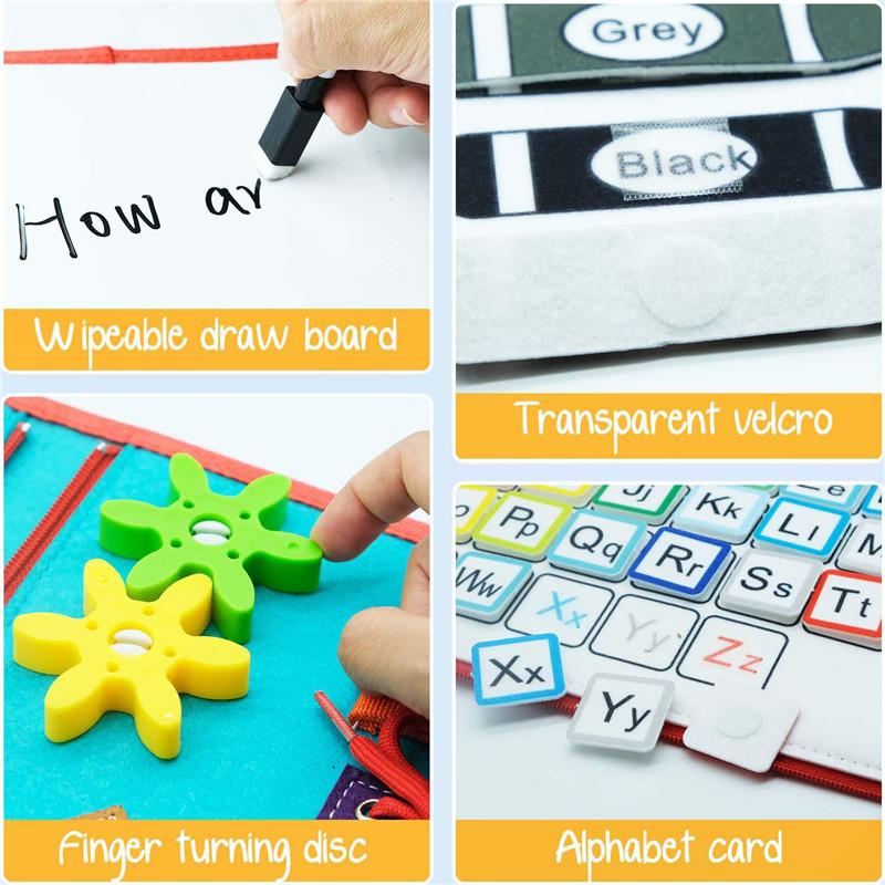 Batole Busy Board Předškolní děti Inteligence Výukové hračky Senzorická Montessori tabule Dětské rané vzdělávací hračky