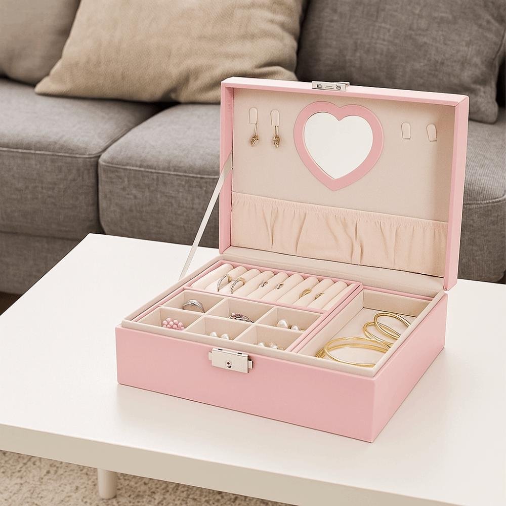 Dustproof Double Layer Jewelry Box Large Capacity Cosmetics Box Jewelry Storage Box  Bracelets