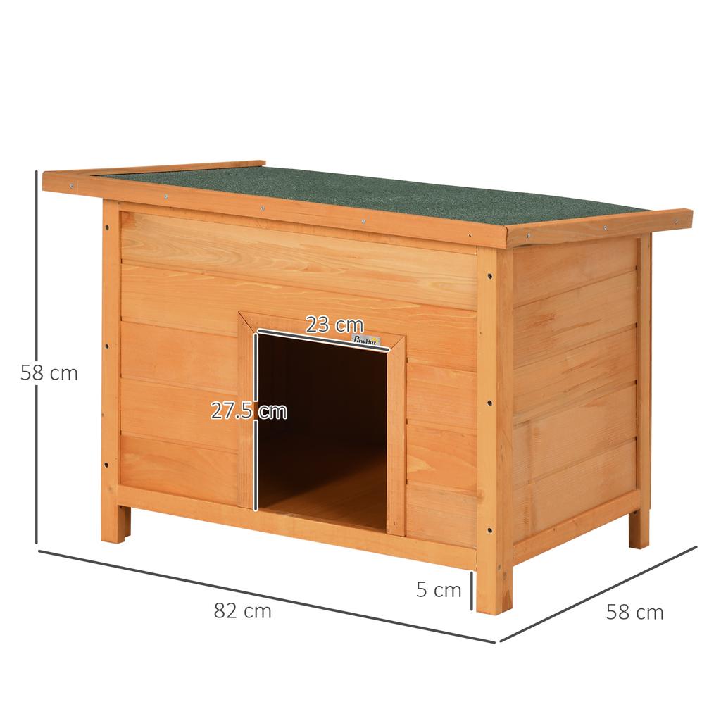 Waterproof Outdoor Dog Kennel Made of Fir Wood, 82 x 58 x 58cm