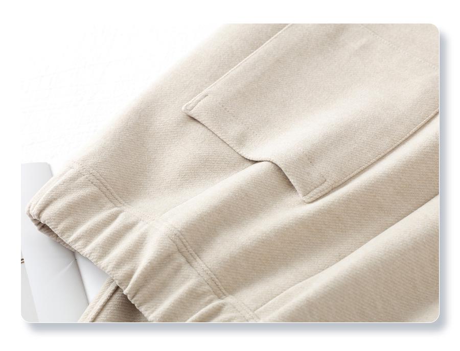 Women's Dark Cashmere Wide-Leg Pants 2024 - Elastic, Loose-Fit, Autumn/Winter Long Trousers