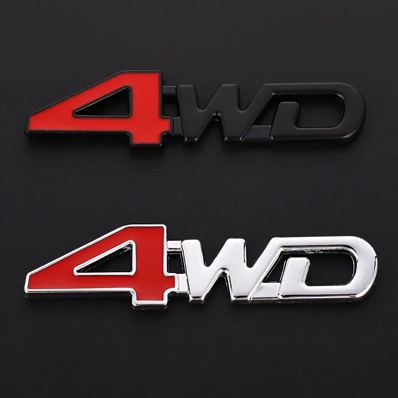 Lettere Metalliche 3D Logo 4WD Emblema Adesivo Posteriore Bagagliaio Auto Decalcomania Laterale Parafango Badge 4WD Accessori