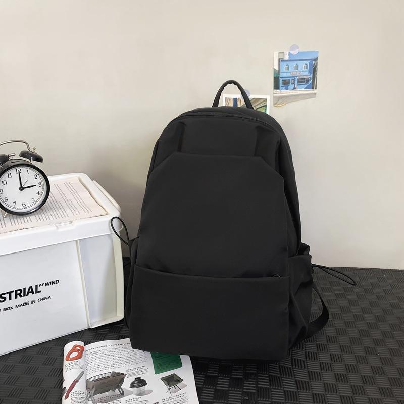 Sac d'école nouveau sac d'école style collège couleur unie grande capacité sac à dos étudiante simple sac à dos femme