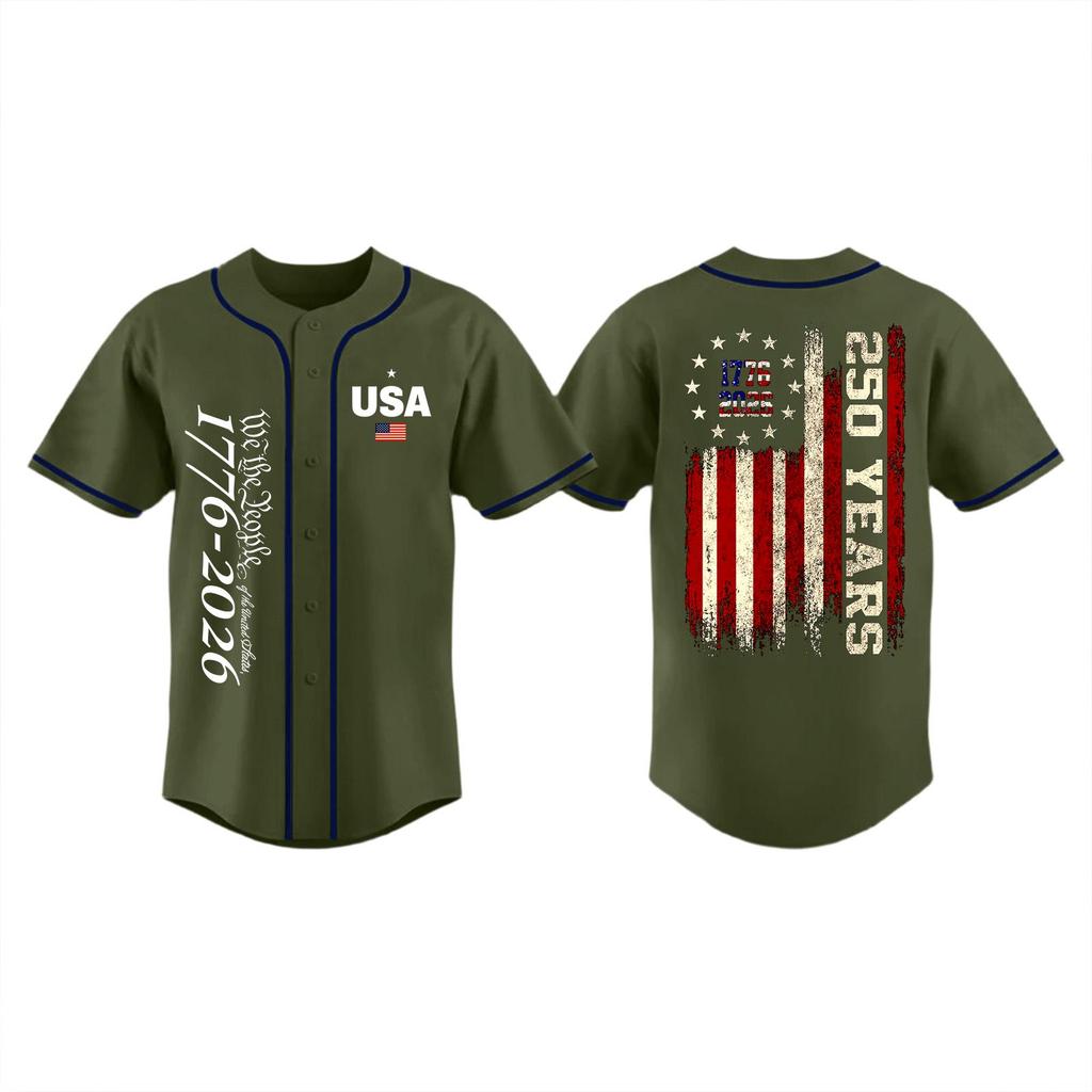 Womens Spring Tops Summer Shirts for Women 250 Years Print Tshirts Shirts for Women Casual USA Baseball Style
