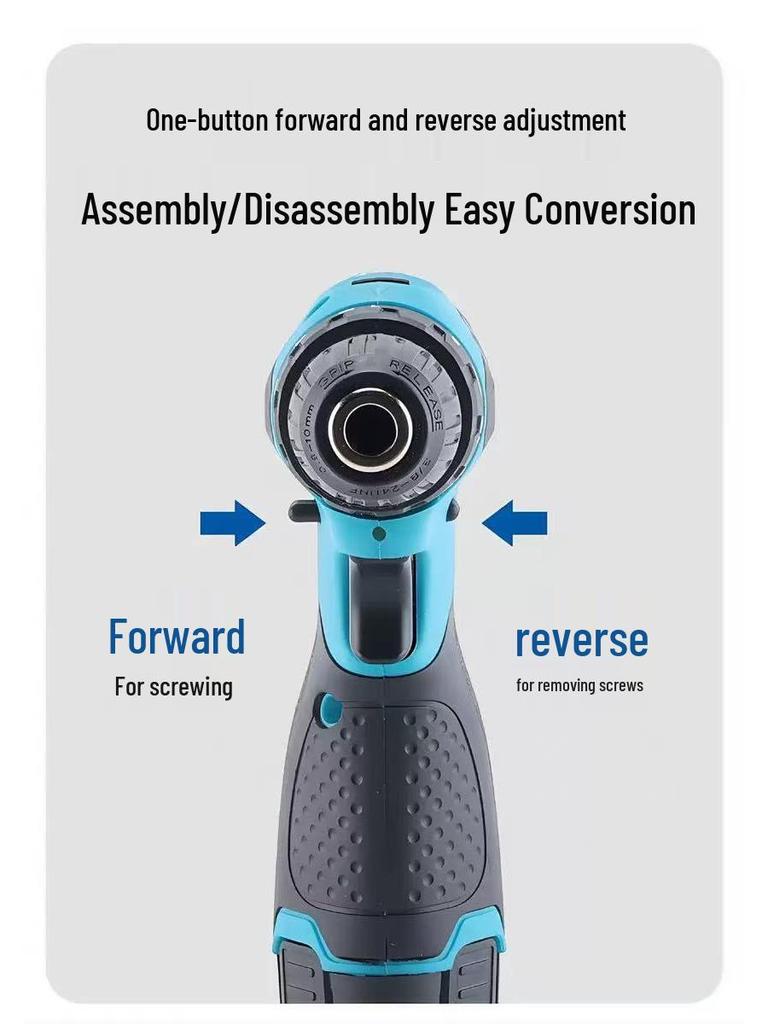 Cross 21V Brushless Dual-Speed Rechargeable Drill with Lithium Battery & High-Power Electric Screwdriver Set for Household Use.