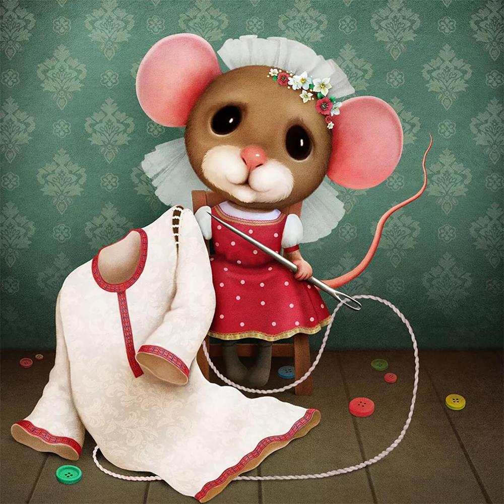 DIY Full Circle Diamond Painting Cross Stitch 3D Cartoon Animation Cute Animal Home Decorative Art Diamond Painting 5d Diamond Art Painting