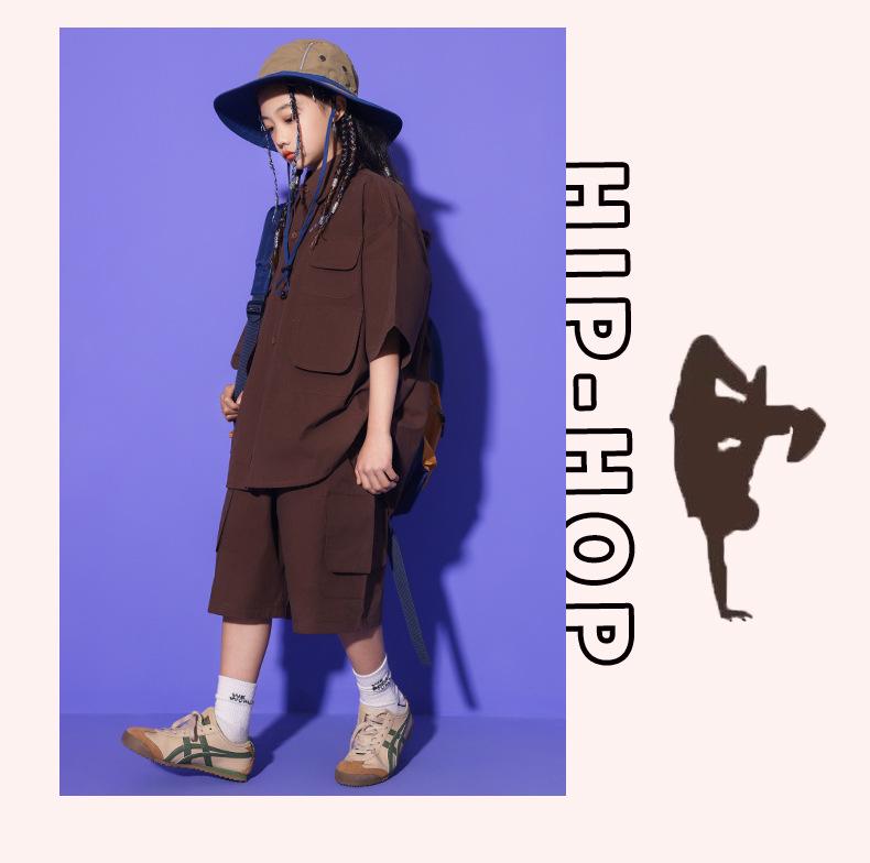 Girls' Hip-Hop Japanese Street Dance Costume - Children's Trendy Performance Outfit