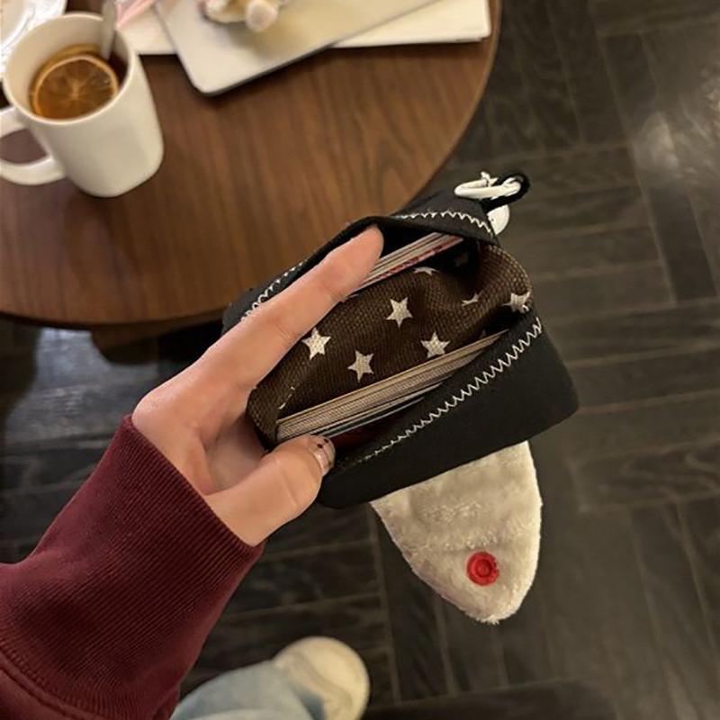 Cute Rice Ball Card Holder Coin Purse Money Card Integrated Canvas Portable Small Bag Storage Bag Id Bag
