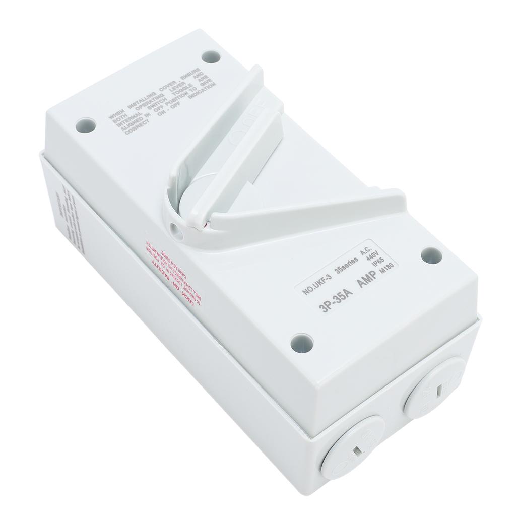 Enclosed Motor Disconnect Switch AC440V 35A IP65 Water Proof 3 Pole Safety Isolation Switch