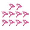10Pcs Plastic Reindeer Hanging Ornaments Christmas Tree Glitter Elk Decorations Holiday Party Xmas Gifts