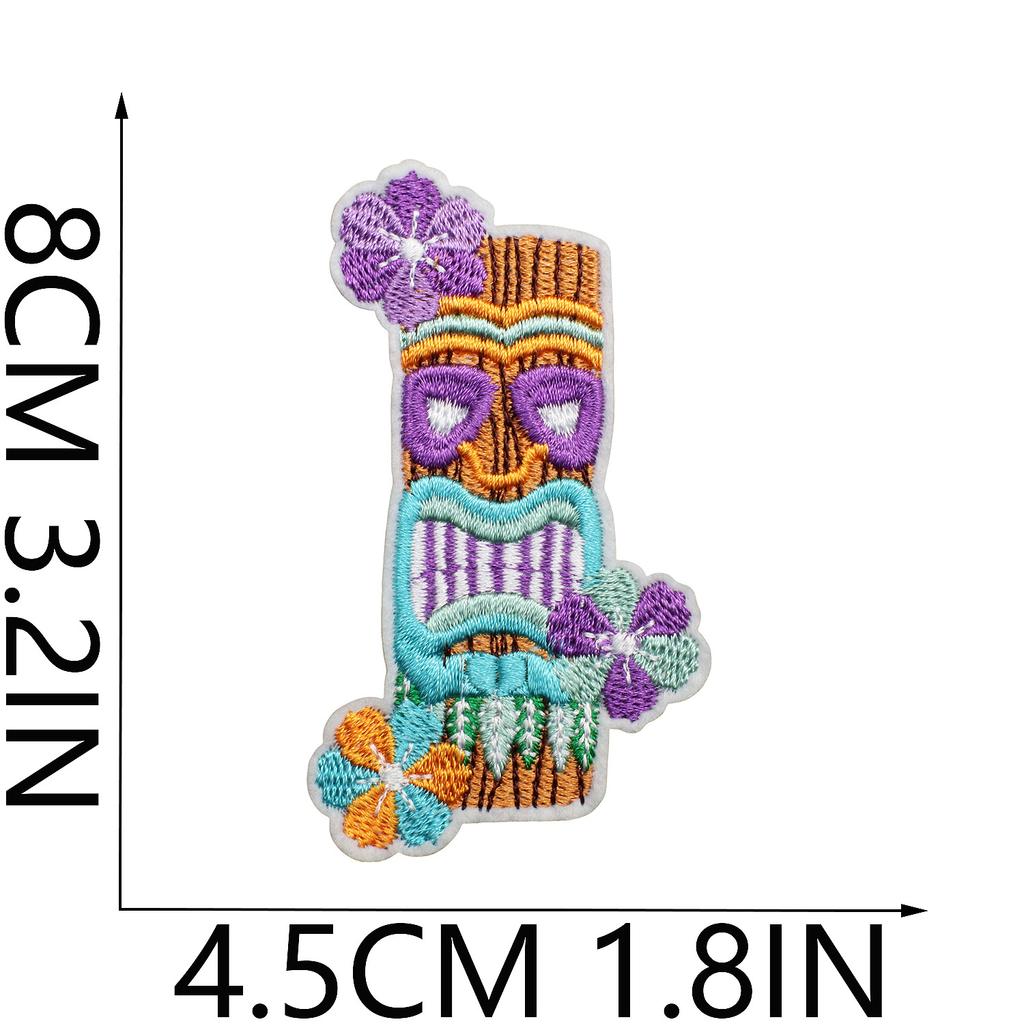 Cabin Embroidery Cloth Sticker Hawaii Travel Decoration Patch Sticker Yay Tree Pineapple Computer Embroidery Patch Flamingo