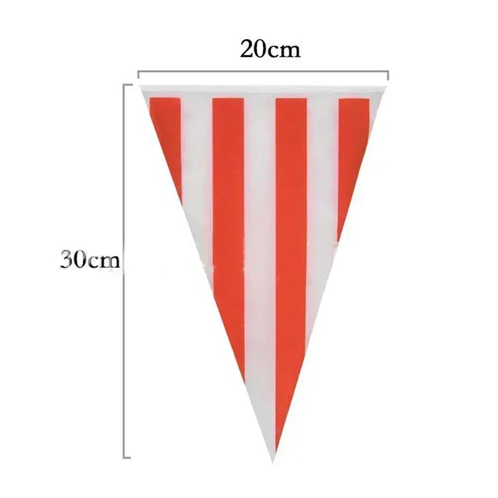 10/30M Flags Advertising Hanging Flags Carnival Theme Party Decorations Flags Red And White Striped Pennant Banners For Circus