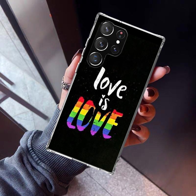 Love Is Love LGBT Rainbow Phone Case For Samsung Galaxy S23 S24 S25 Edge S26 Ultra S22 + S21 Plus S20 FE Cover Silicone Print Sh