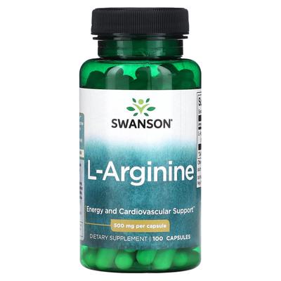 L-Arginin, 500 mg, 100 kapslar