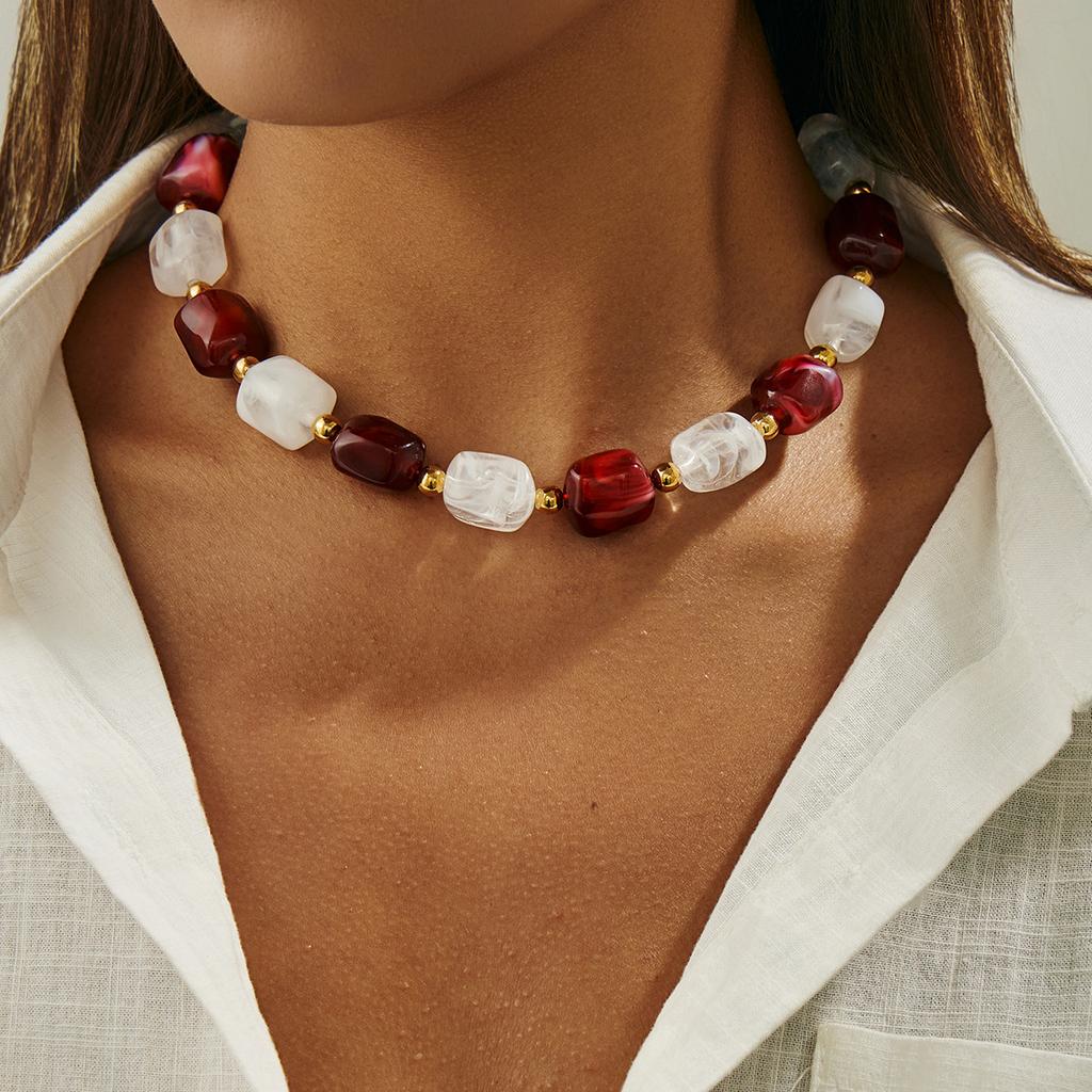 Irregular Resin Beads Choker for Women Necklace Jewelry Accessories