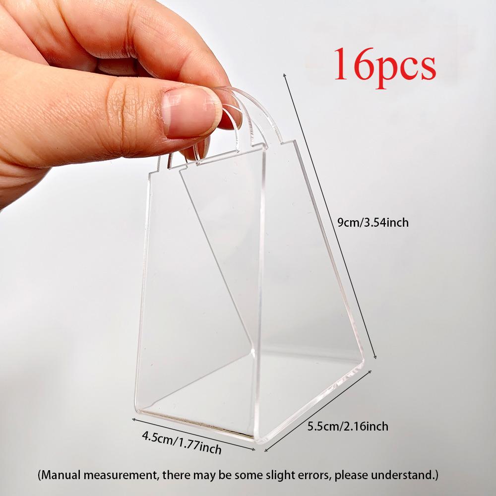 

16pcs/set Handheld Acrylic Jewelry Display Box Transparent and Beautiful Candy Storage Gift Box Can Be Used for Home Party Decoration Model 01, 16pcs/set
