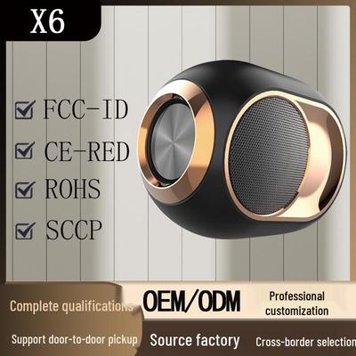 Golden Egg X6 Bluetooth 5.3 Portable Wireless Speaker: Outdoor Subwoofer, Card-Insert, Mini-Sized.