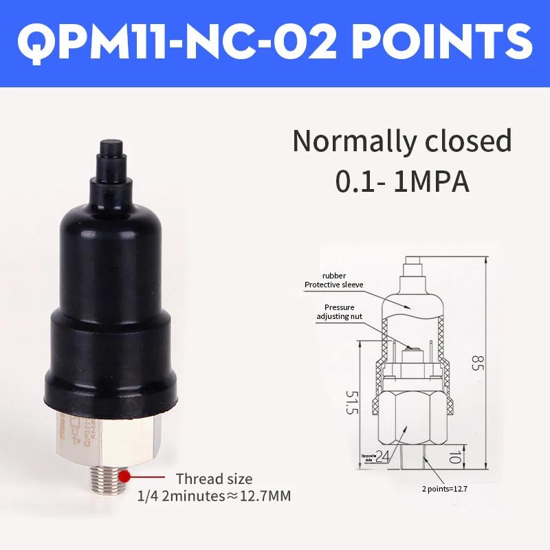 QPM11-NC QPM11-NO 1/4" 1/8'' Pressure Switch Wire External Thread Nozzle Micro Pressure Adjustable Diaphragm Hydraulic Switch