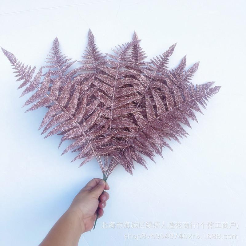 

Золотые и серебряные имитационные листья, блестящие листья-распылители, декоративный букет для рождественской свадьбы и вечеринки своими руками розового золота