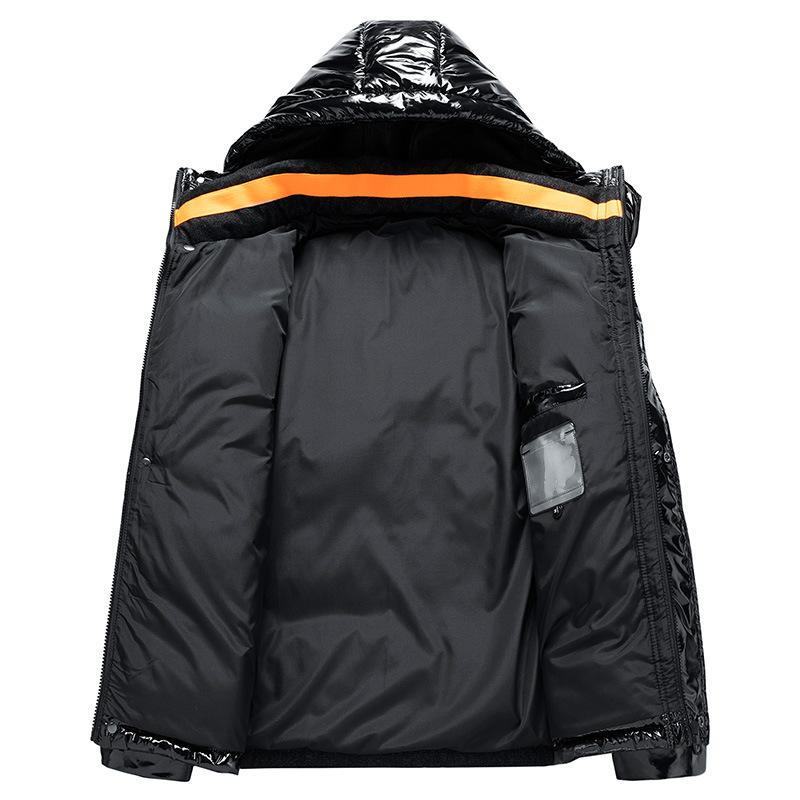 Shiny Down Jacket Men's Winter Clothing New Trendy Brand Light and Short Style Trendy Autumn and Winter Thickened Coat Hooded