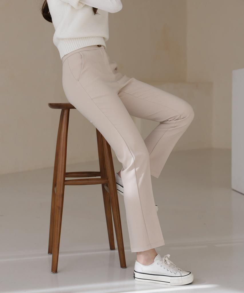 Jikeulib Secret Banding Spandex Slim Fit Straight Slacks