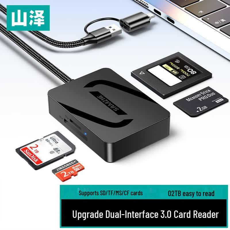 SAMZHE CRS04-Q USB-A/USB-C 4-in-1 Card Reader