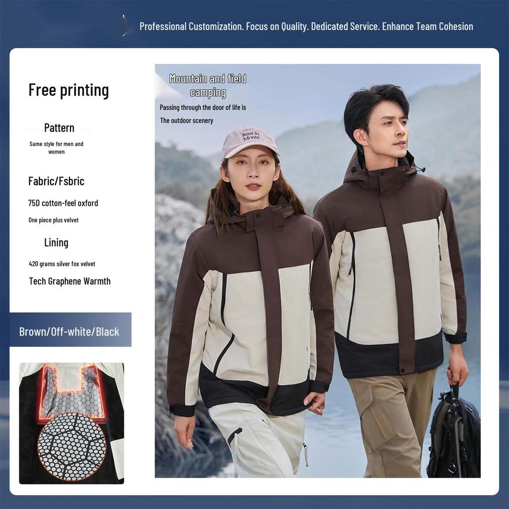 Custom Men's & Women's Outdoor 3-in-1 Detachable Workwear Jacket with Logo