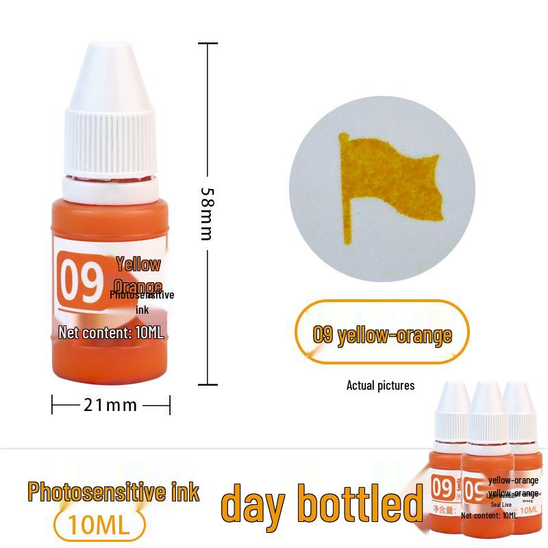 Photosensitive Quick-Dry Stamping Ink - 10ml Red, Black, Blue, Purple Ink for Stamp Pads