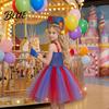 Childrens Pointed Hat Kids Clown Costume Dress Set with Headband & Gloves Girls Circus Soft Mesh Tutu Princess Dress Halloween Stage Performance