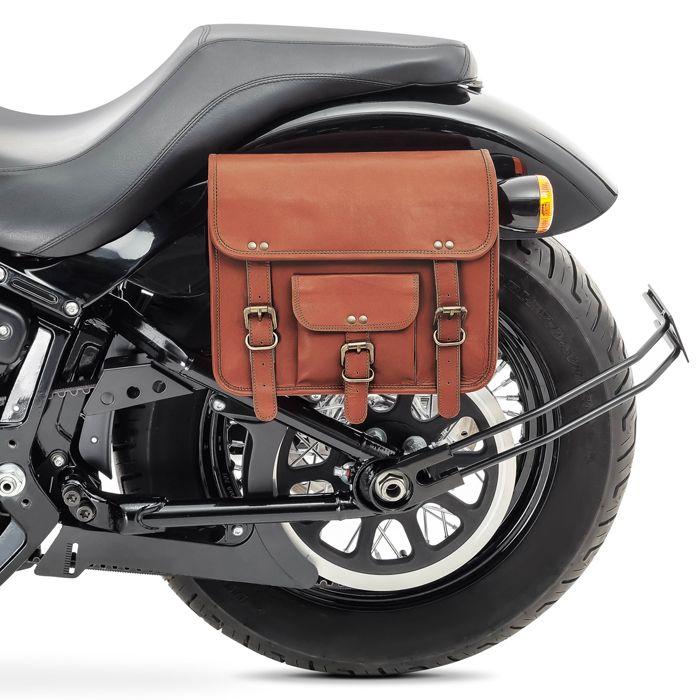 Set 2x Reittasche Motorrad + Seitenhalterung SV1 braun