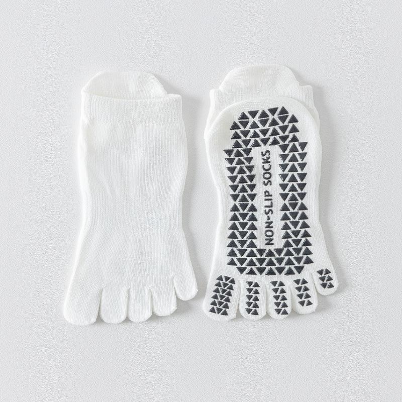 

Five-finger Yoga Socks - Pure Cotton Women s Anti-slip Adult Exercise, Pilates Fitness Floor Toe-split Short Socks 1 pair белый