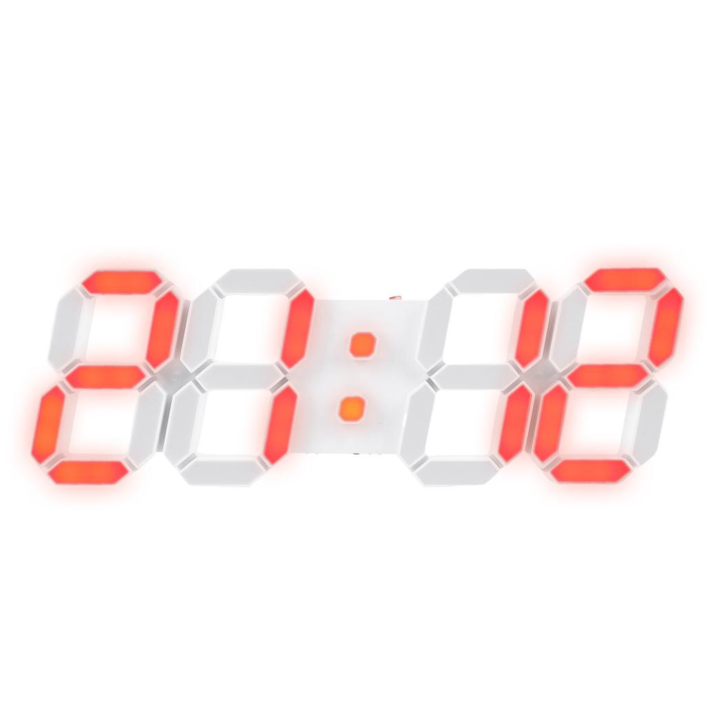 Colorful LED Wall Clock 3D Number Quiet 5 Brightness Time Date Temperature Display Number Clock for Kitchen Bedroom