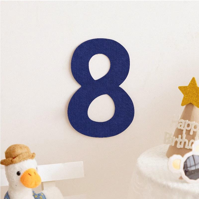 Mori Simple Felt Happy Birthday Party Digital Wall Sticker Baby First Year Party Decoration Photo Props